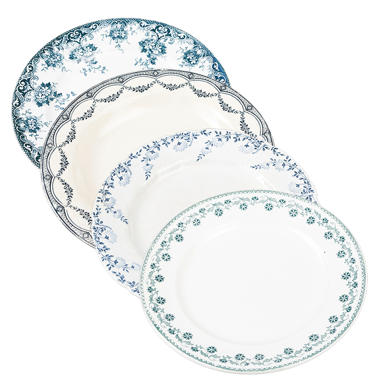 Petite assiette Vintage bleu vert Ø 18-21 cm