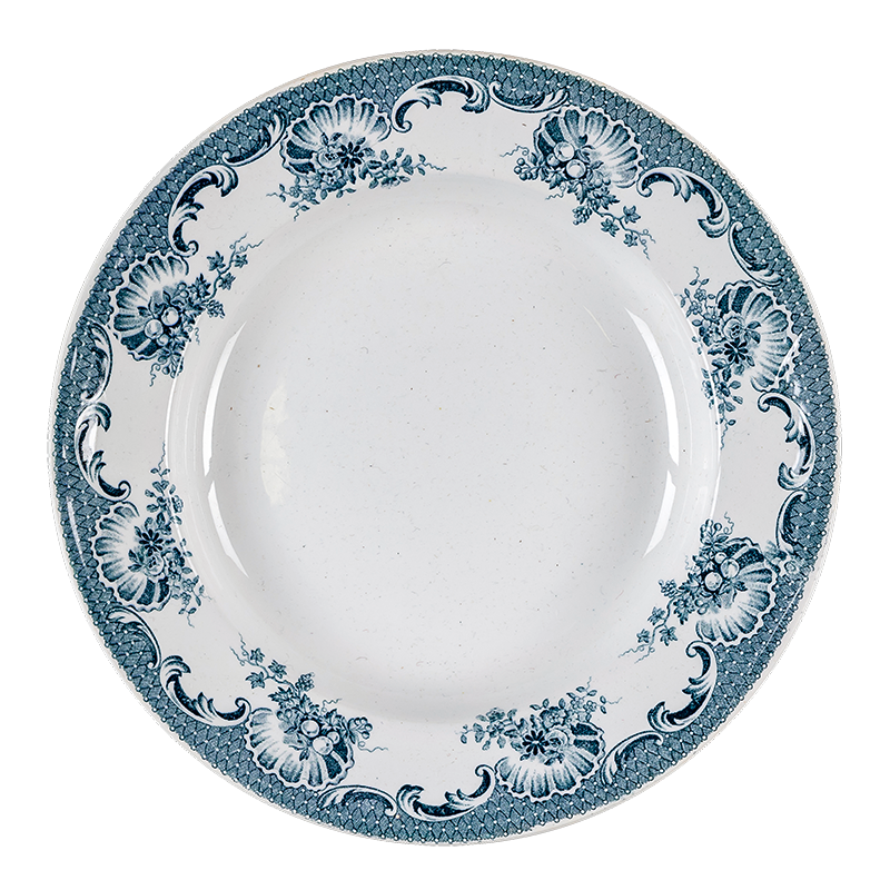Assiette creuse Vintage bleu vert Ø 22-25 cm