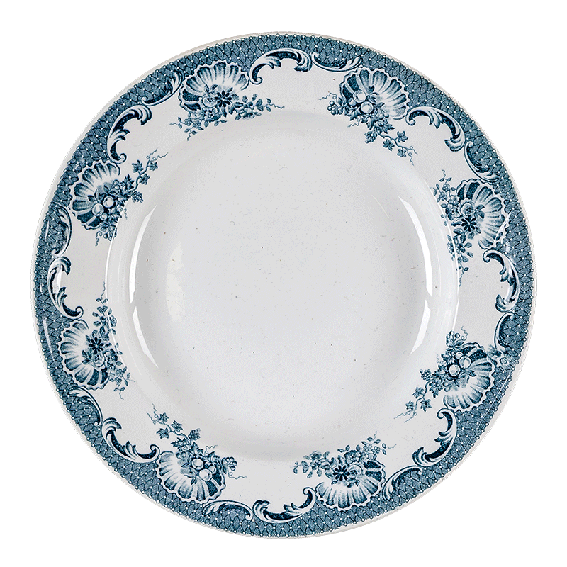 Assiette creuse Vintage bleu vert Ø 22-25 cm