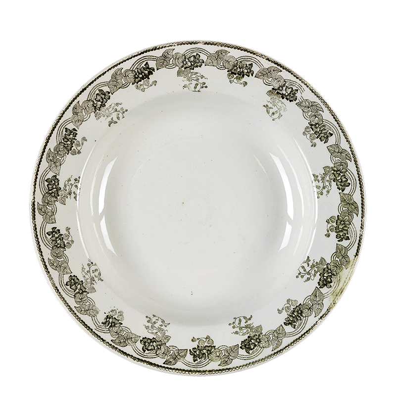 Assiette creuse Vintage bleu vert Ø 22-25 cm