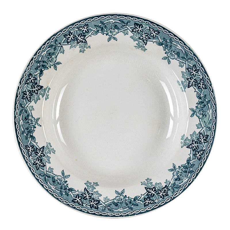 Assiette creuse Vintage bleu vert Ø 22-25 cm