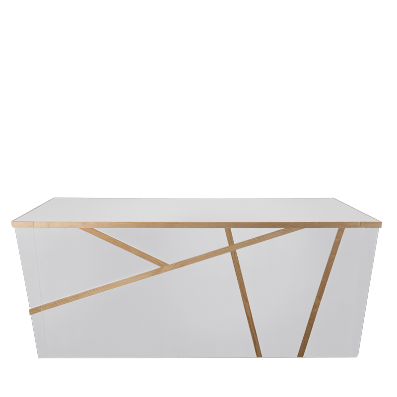 Buffet pliant Sakiro blanc 100 x 228 cm avec joues - Délai 96h