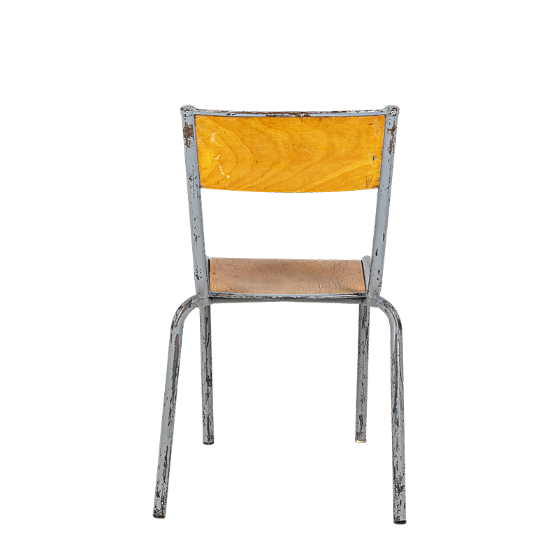 Chaise d’écolier bois acier vintage