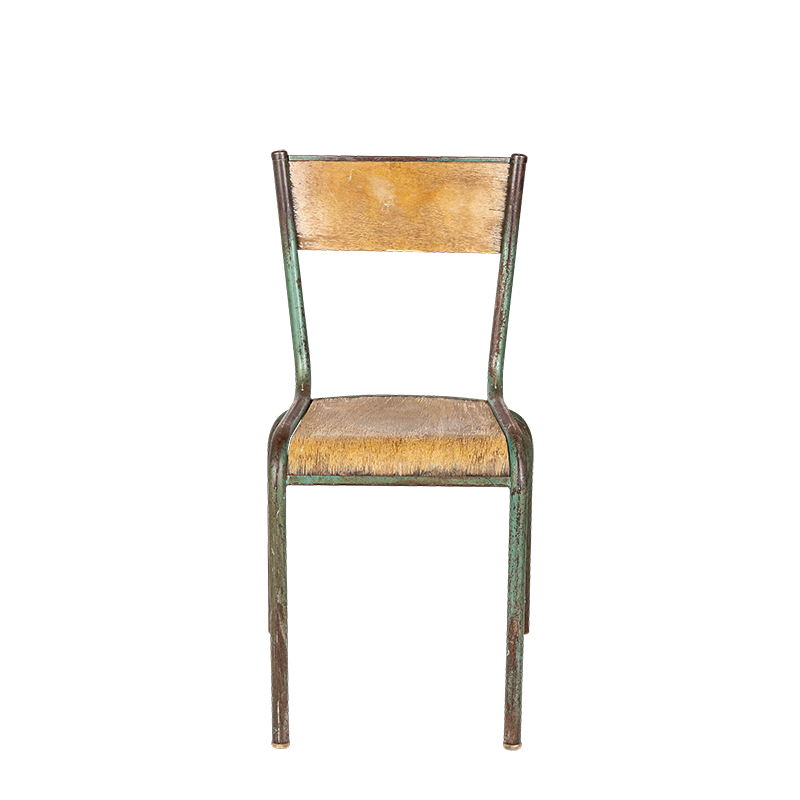 Chaise d’écolier bois acier vintage
