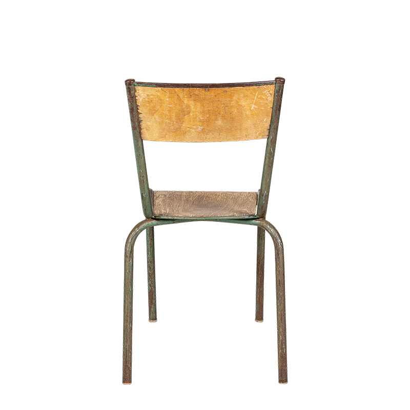 Chaise d’écolier bois acier vintage