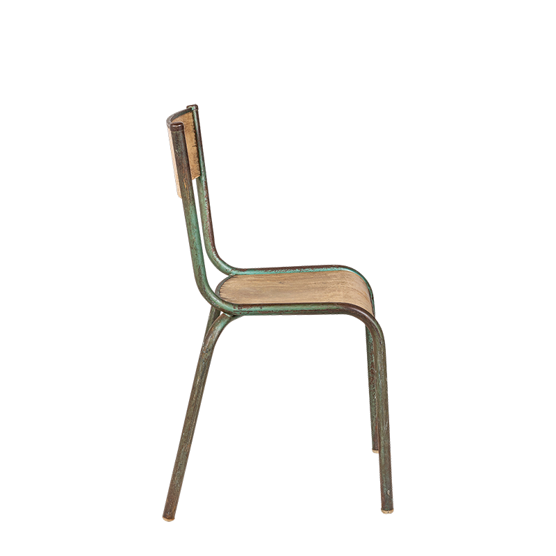 Chaise d’écolier bois acier vintage