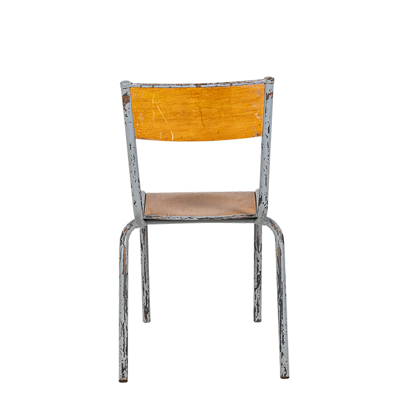 Chaise d’écolier bois acier vintage