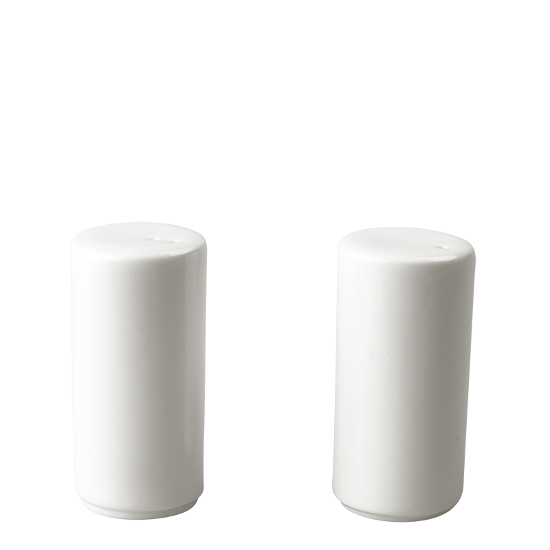 Salière porcelaine blanche Ø 3,2 cm H 6,2 cm (sel non fourni)