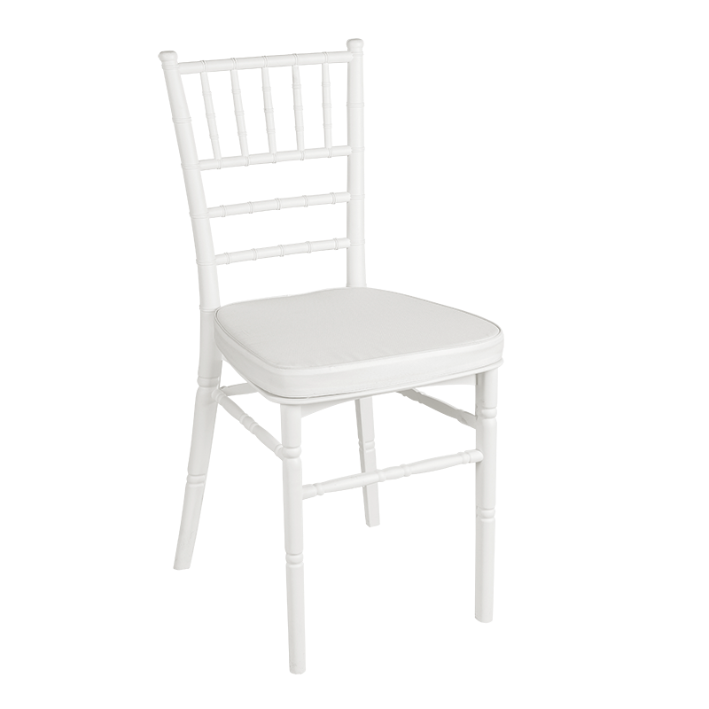 Chaise Bambou blanche assise blanche