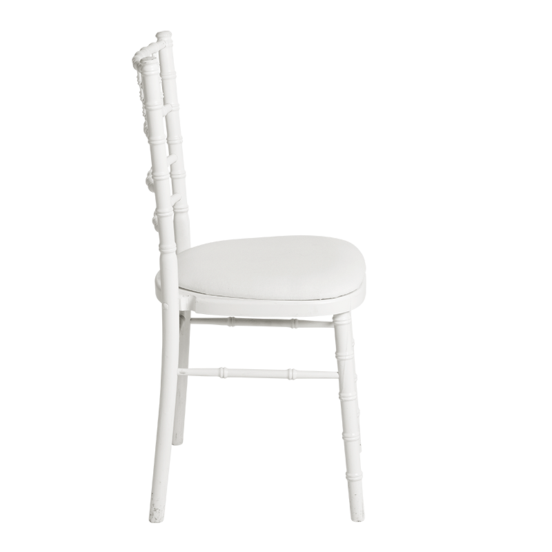 Chaise Bambou blanche assise blanche