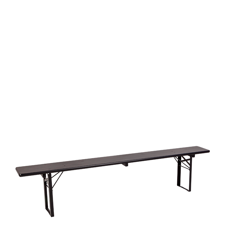 Location Banc Kermesse noir 220 x 25 cm - Options