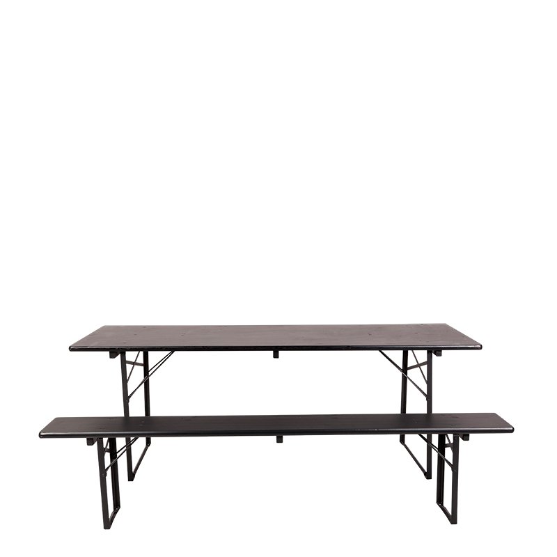 Banc Kermesse noir 25 x 220 cm H 47 cm