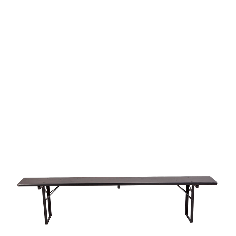 Banc Kermesse noir 25 x 220 cm H 47 cm