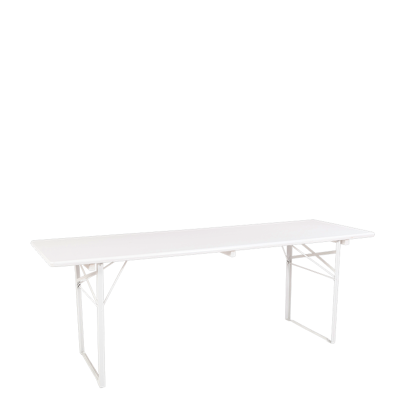 Table Kermesse blanche 70 x 220 cm H 78 cm