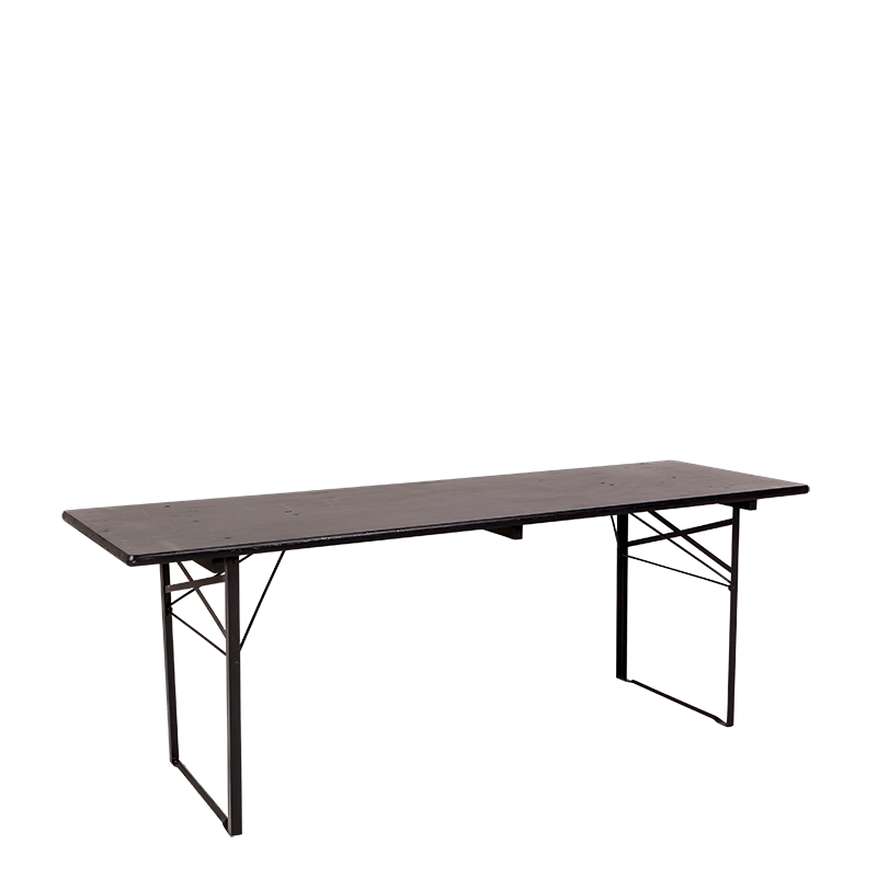 Table Kermesse noire 70 x 220 cm H 78 cm