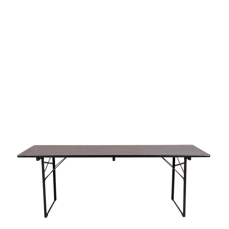 Table Kermesse noire 70 x 220 cm H 78 cm