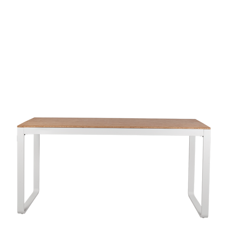 Table haute blanche plateau nature 80 x 230 cm H 110 cm