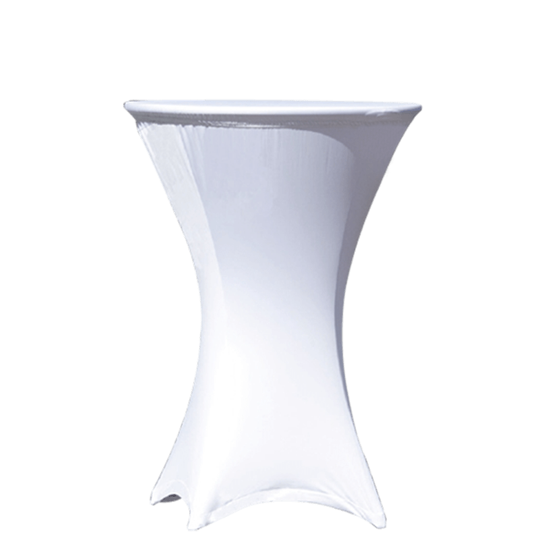 Mange-debout acier rond houss&eacute; blanc &Oslash; 60 cm H 110 cm