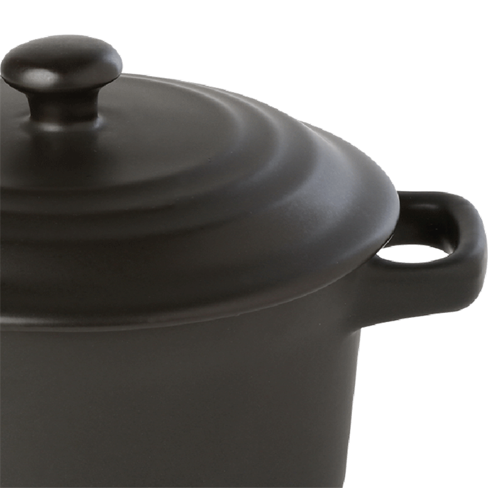 Cocotte individuelle noire mat avec couvercle Ø 10 cm 25 cl