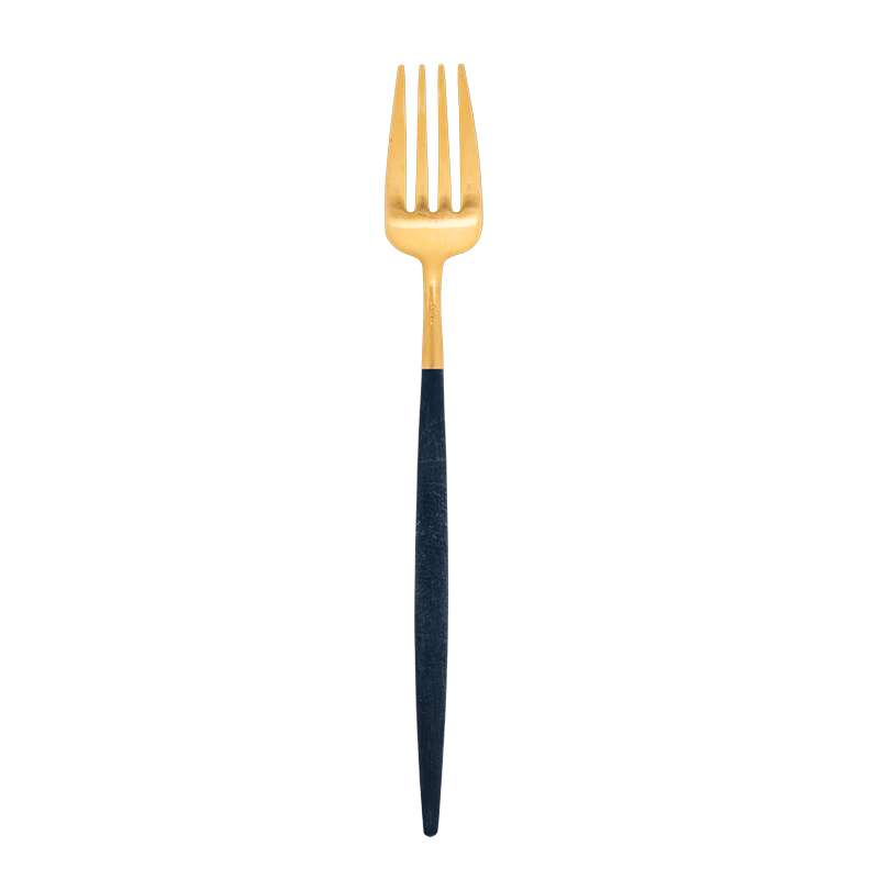 Fourchette de table Cutipol bleu et or