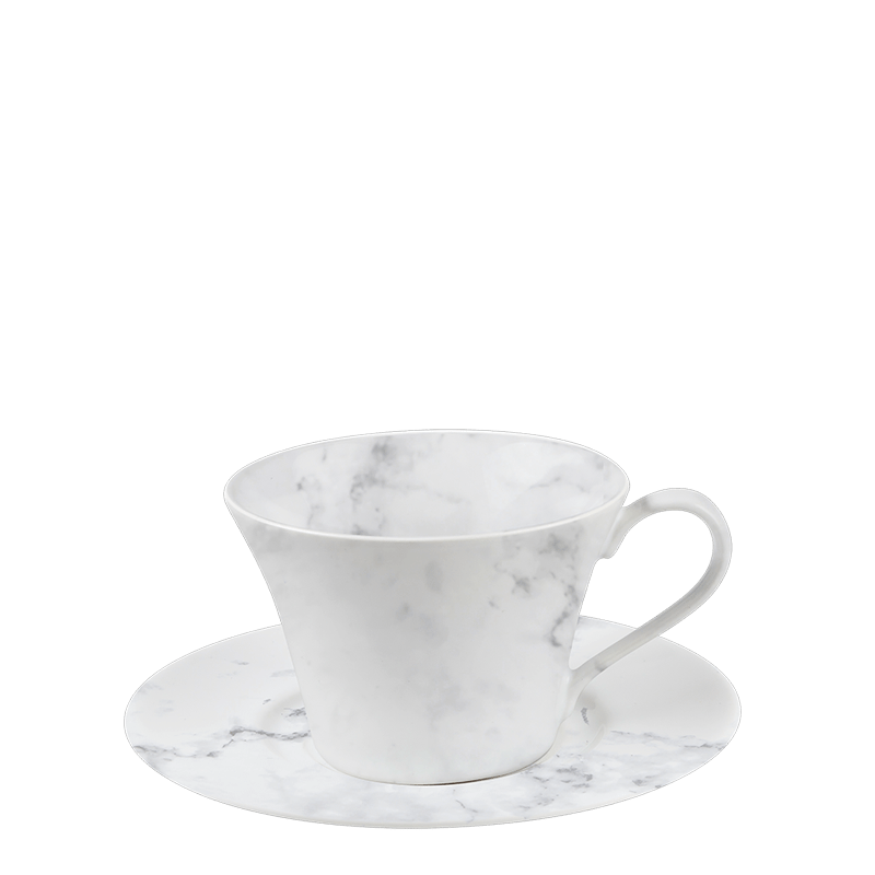 Tasse et sous-tasse à café Marbre 14 cl