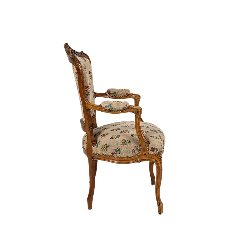 Fauteuil bohème motifs floraux vintage