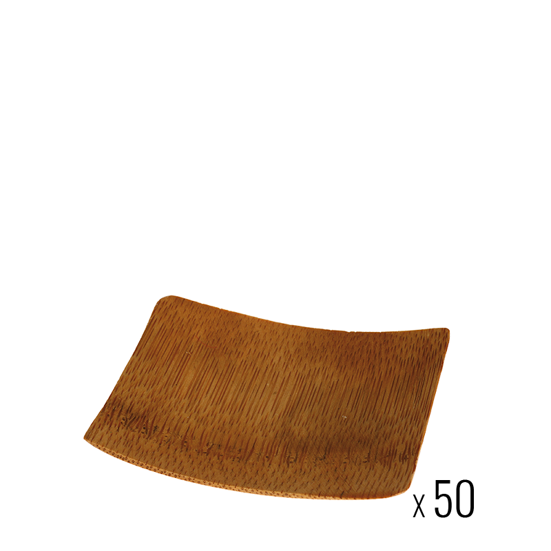 Lot de 50 carr&eacute;s bambou 6 x 6 cm