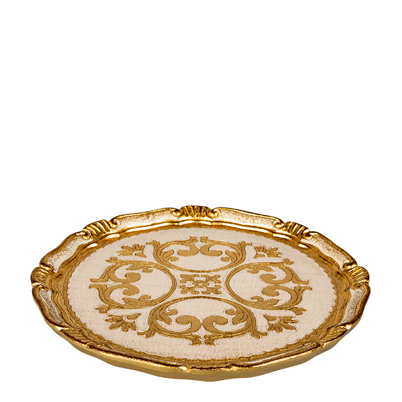 Dessous d'assiette Venezia blanc et doré Ø 32,5 cm