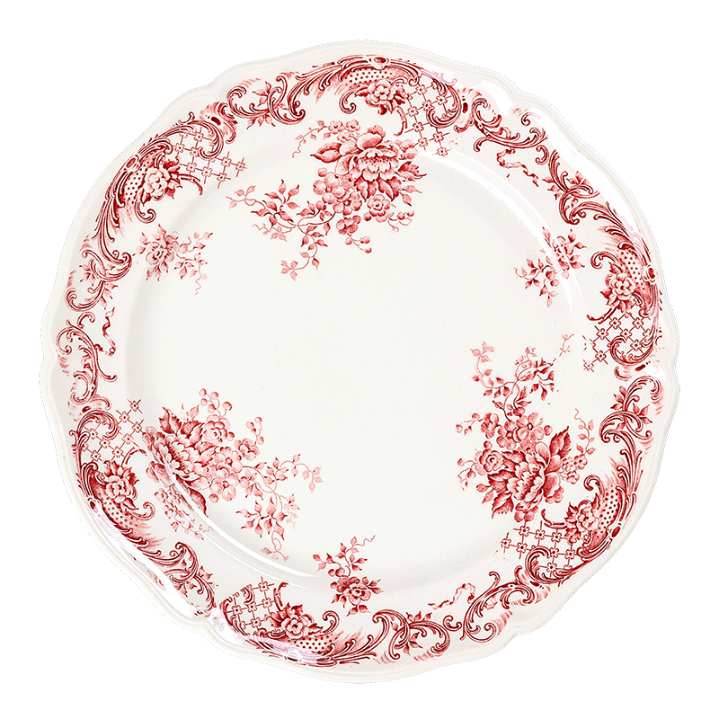 Petite assiette Vintage rouge rose