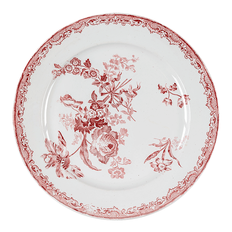 Petite assiette Vintage rouge rose
