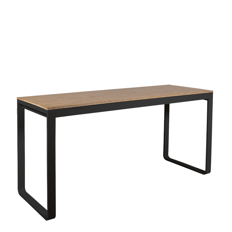 Table haute noire plateau nature 80 x 230 cm H 110 cm