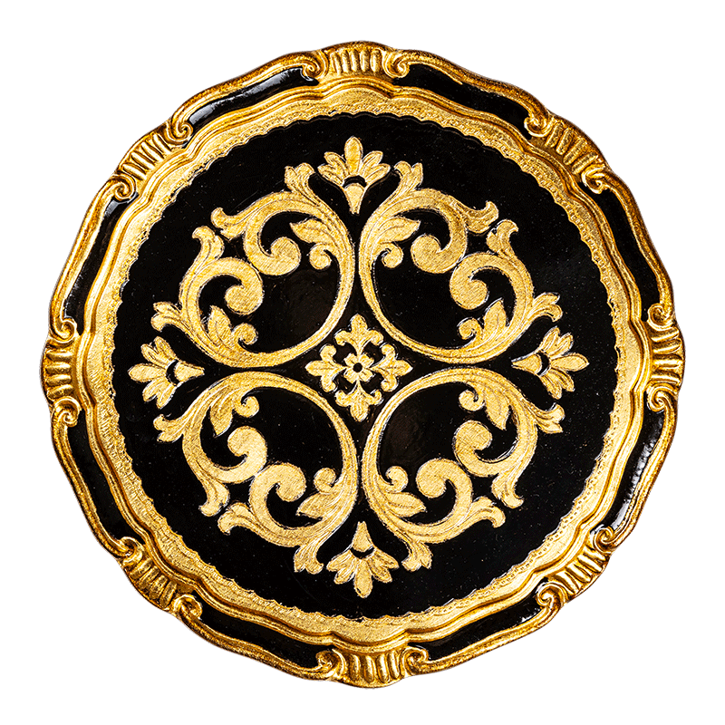 Dessous d'assiette Venezia noir et doré Ø 32,5 cm