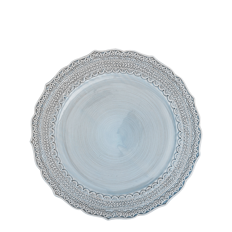 Assiette plate Dentelle bleu pastel Ø 28 cm