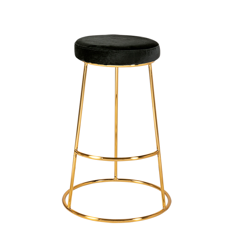 Tabouret Juliette velours noir H 80 cm
