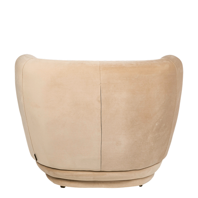 Fauteuil velours Elton taupe 78 x 90 cm H 70 cm