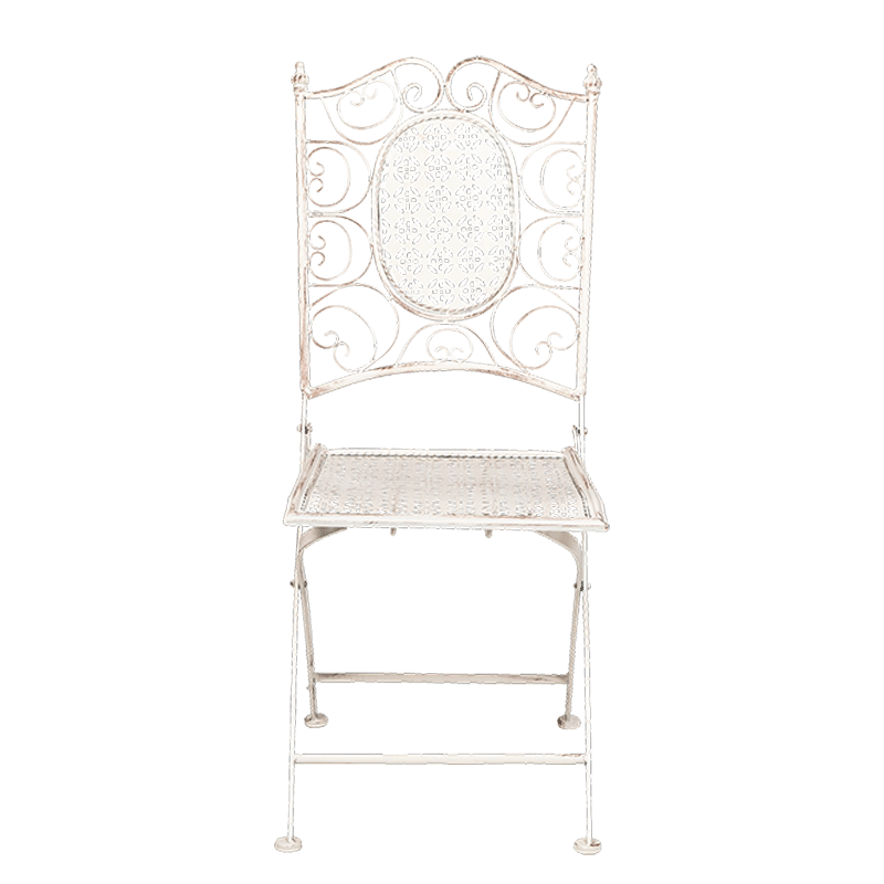 Chaise Chantilly blanche en fer forgé