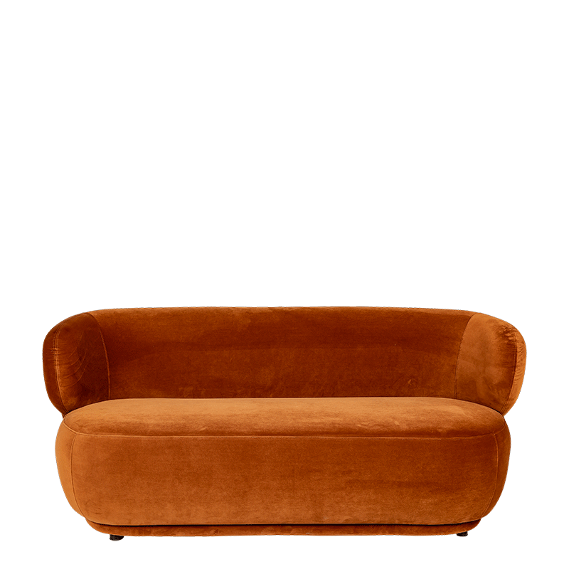 Canapé velours Elton terracotta 78 x 170 cm H 70 cm