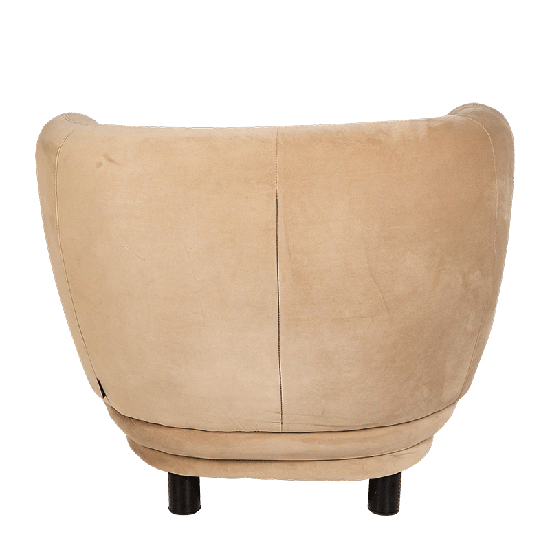 Fauteuil velours Elton taupe avec réhausse 78 x 90 cm H 80 cm