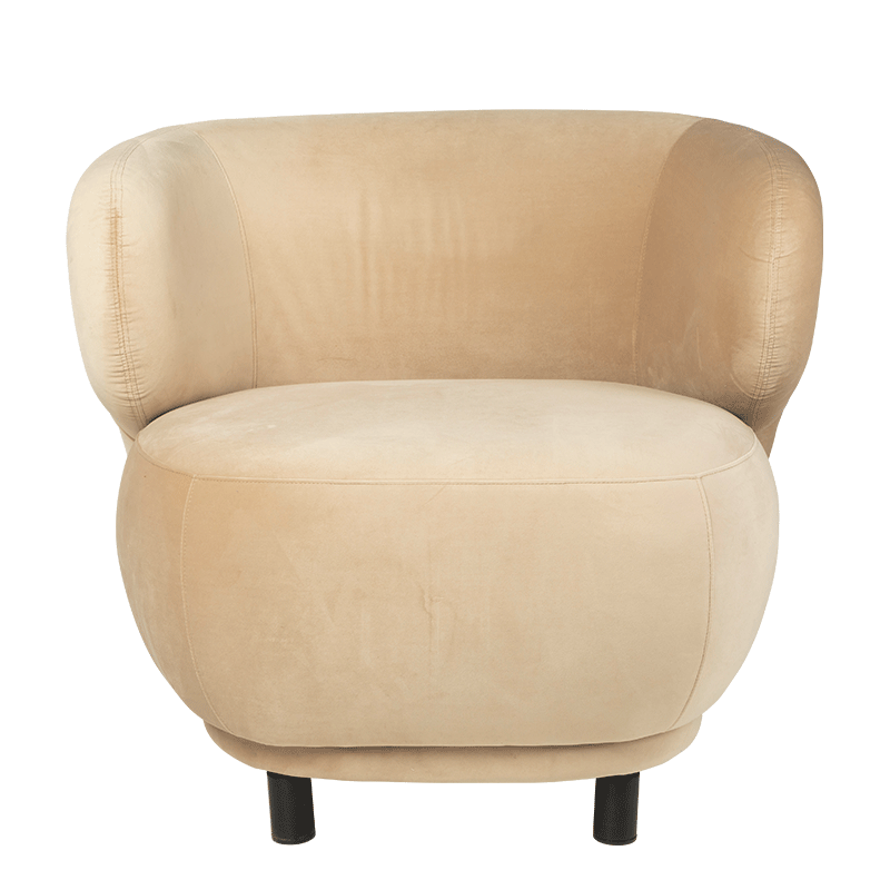 Fauteuil velours Elton taupe avec réhausse 78 x 90 cm H 80 cm