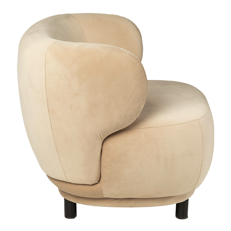 Fauteuil velours Elton taupe avec réhausse 78 x 90 cm H 80 cm