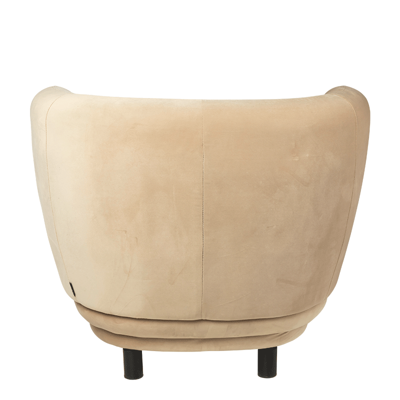Fauteuil velours Elton taupe avec réhausse 78 x 90 cm H 80 cm
