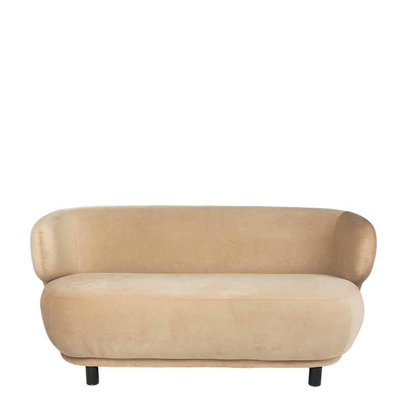 Canapé velours Elton taupe avec réhausse 78 x 170 cm H 80 cm