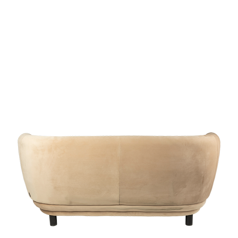 Canapé velours Elton taupe avec réhausse 78 x 170 cm H 80 cm