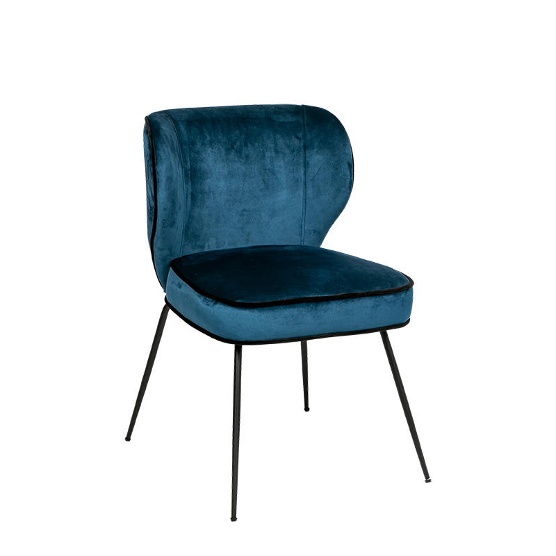 Chaise Dandy velours bleu