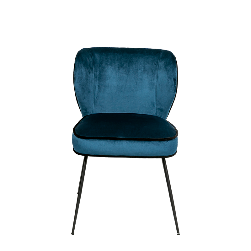 Chaise Dandy velours bleu