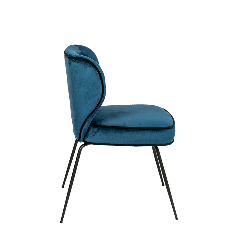 Chaise Dandy velours bleu