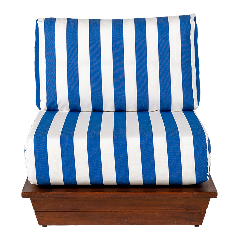 Fauteuil Lounge Beach Club Blue 76 x 76 cm H 70 cm