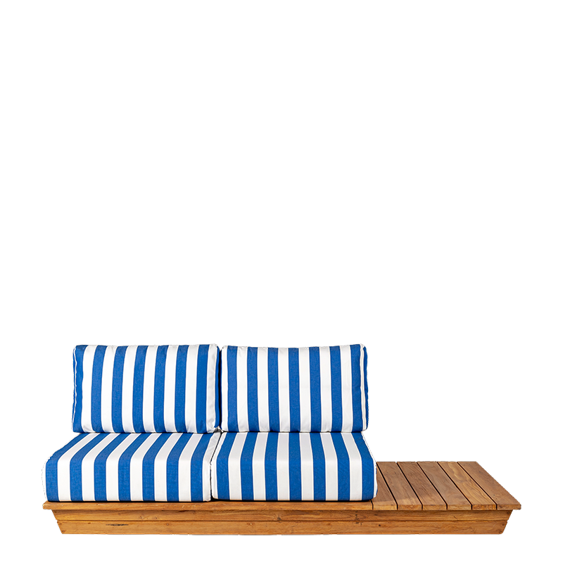 Canapé Lounge Beach Club Blue 76 x 204 cm H 70 cm