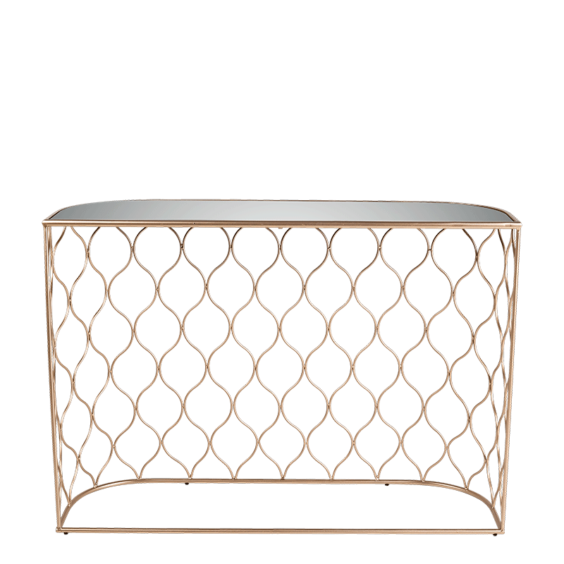 Console Filor cuivrée 32 x 110 cm H 78 cm