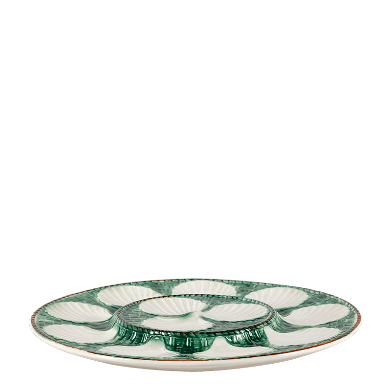 Plat à huître Vintage vert Ø 34 cm